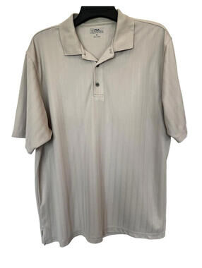 Henley PGA TOUR Camel Polo Mens Sz XL Knit Top Short Sleeve Collared Golf Shirt